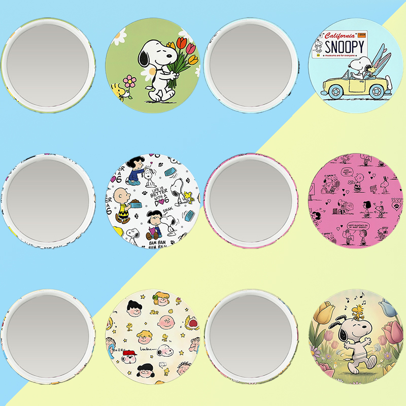 Anime Merchandise For Girls - Neuer Snoopy-Ansteckspiegel für Damen, Niedlicher Cartoon-Pin-Spiegel,