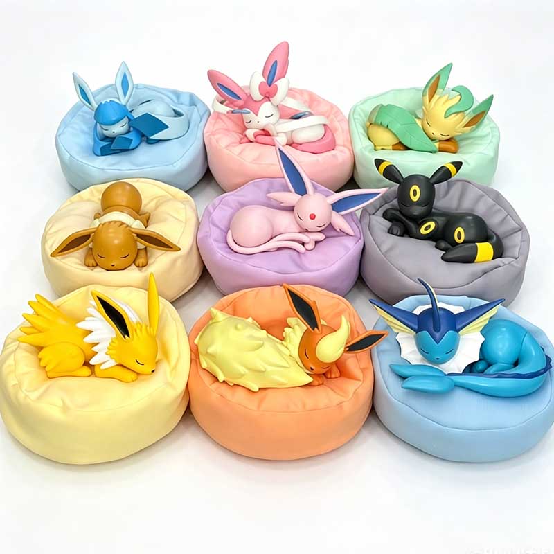 Pokemon Anime Merchandise - 9 Stück Anime Pokémon Eevee Figuren
